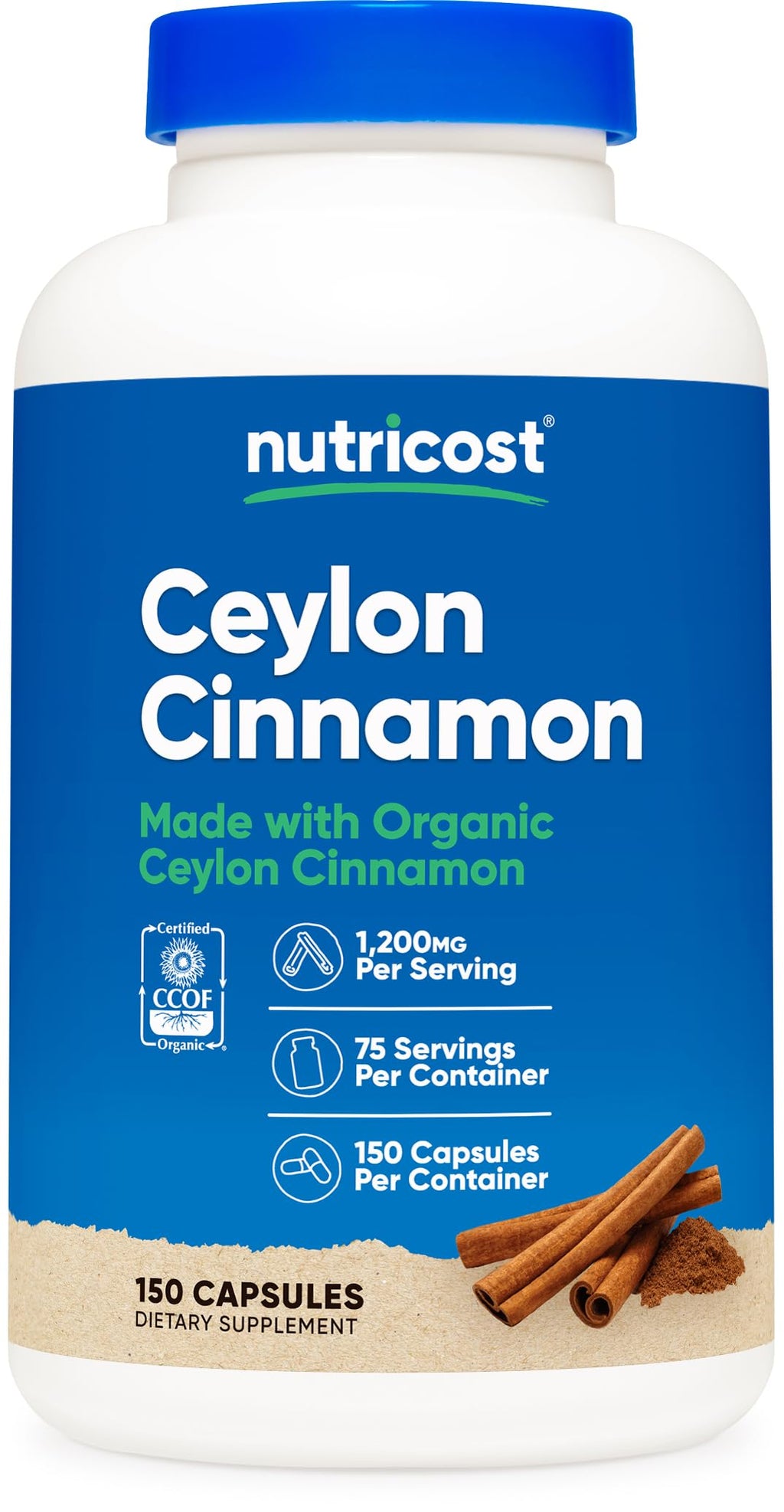 Cinnamon 1,200mg 150 Capsules S91725