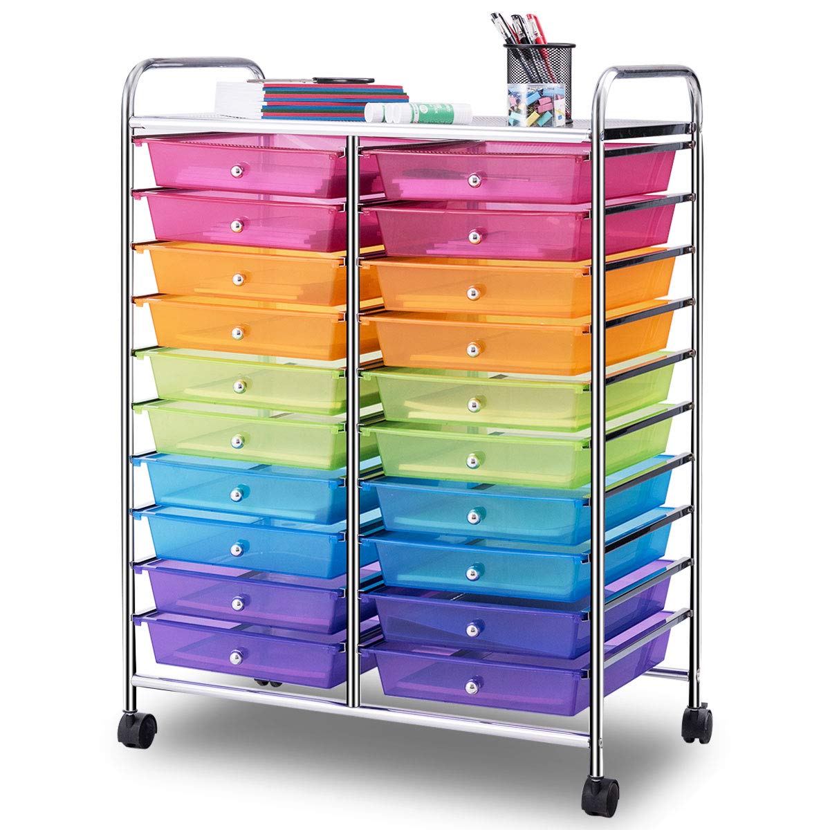 20 Drawer Rolling Storage Cart Organizer F958981