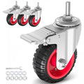 4 inch Threaded Stem Casters Wheels 3/8", Set of 4 Heavy Duty Y567