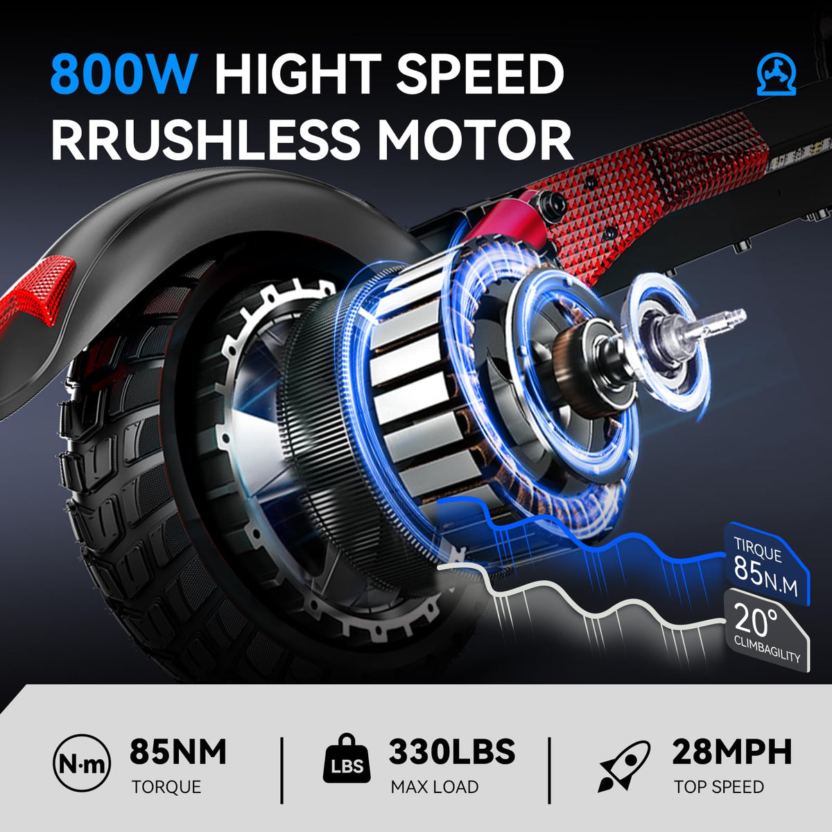 Electric Scooter with Seat 10 inch Off Road Foldable F359700