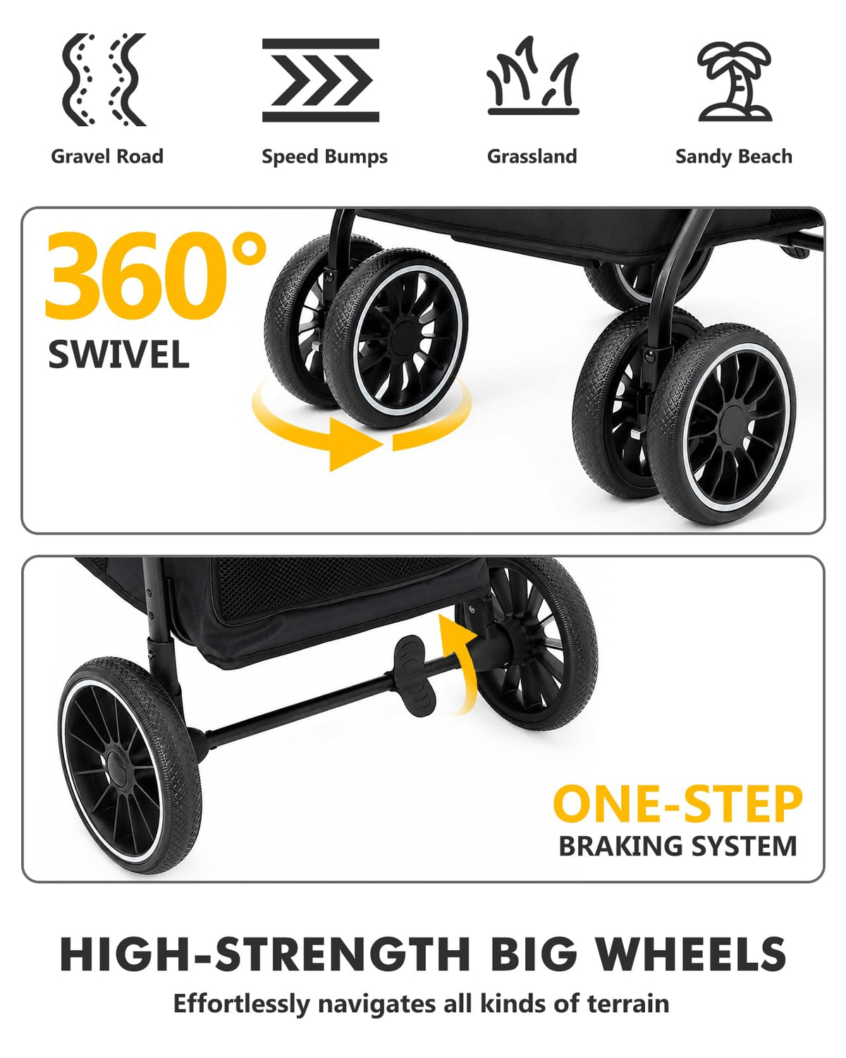 Black Foldable Dog Stroller T38868
