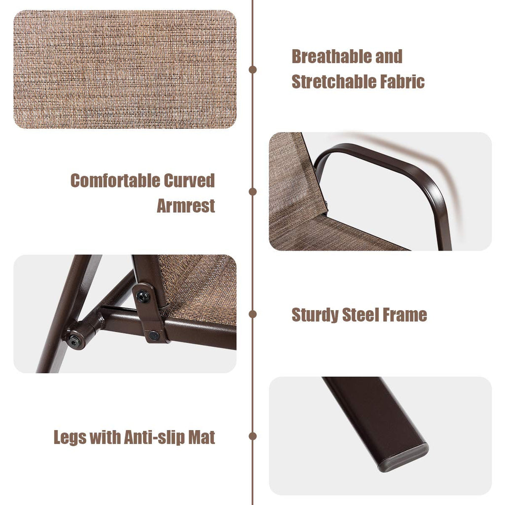 2 Piece Outdoor Patio Chairs with Breathable Fabric C26229
