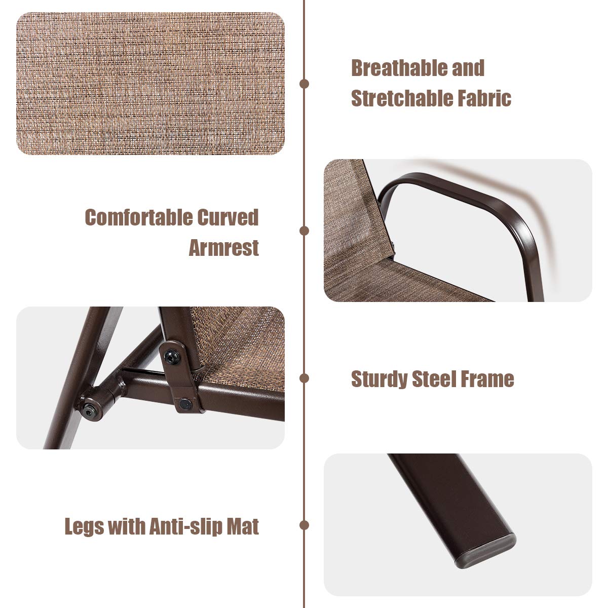 2 Piece Outdoor Patio Chairs with Breathable Fabric C26229