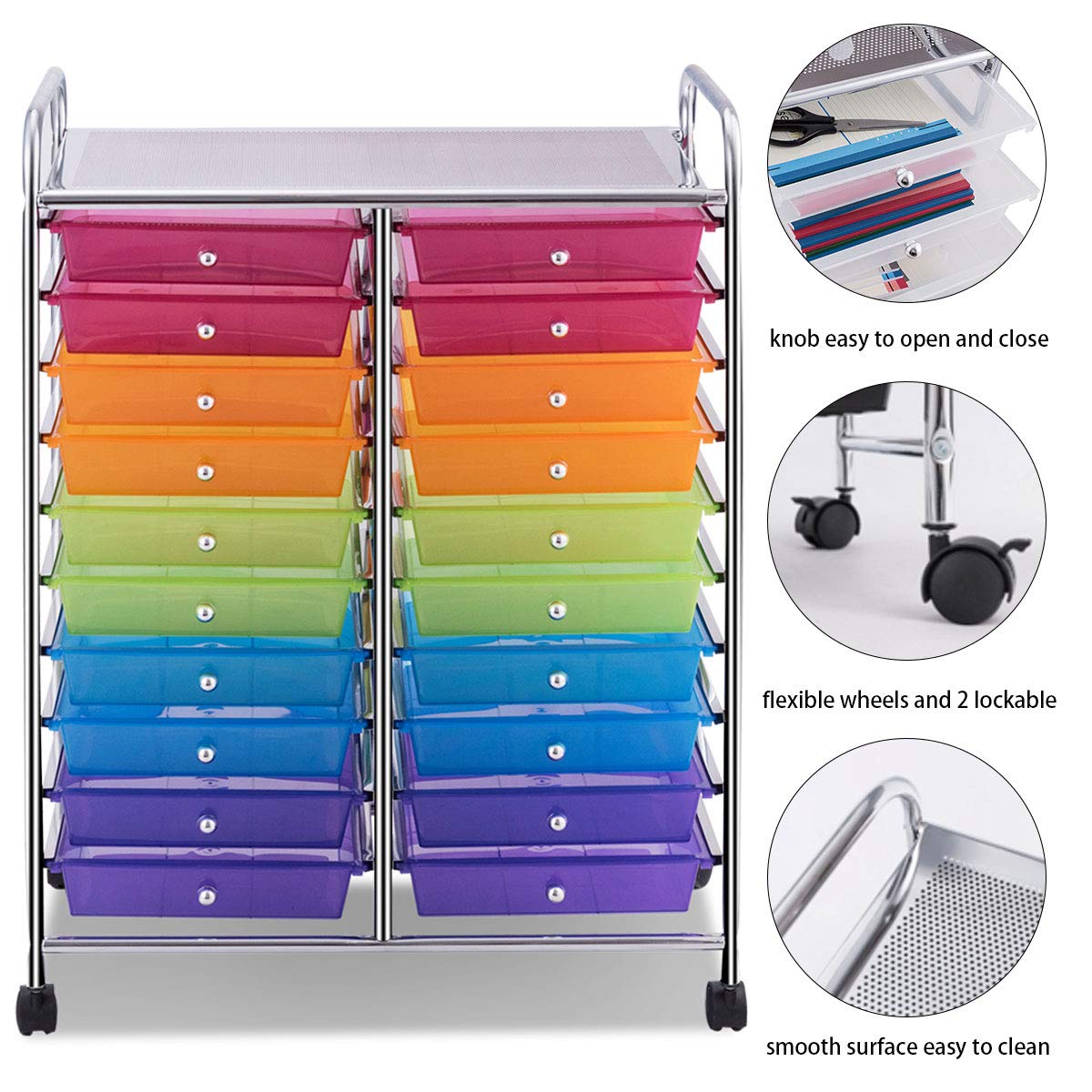 20 Drawer Rolling Storage Cart Organizer F958981