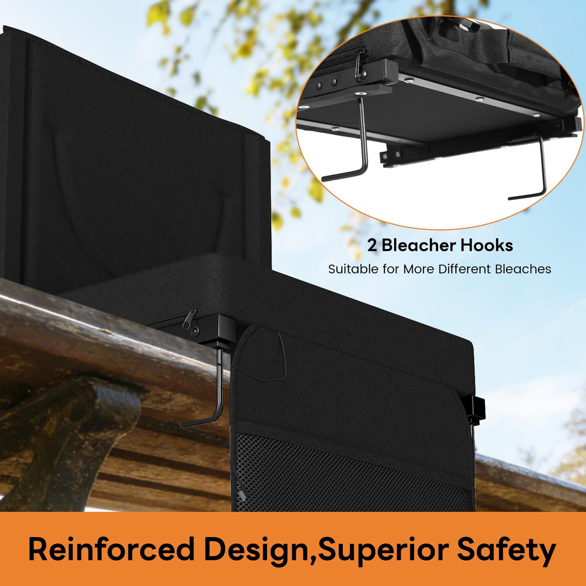 Black Heated Folding Stadium Seat W242152