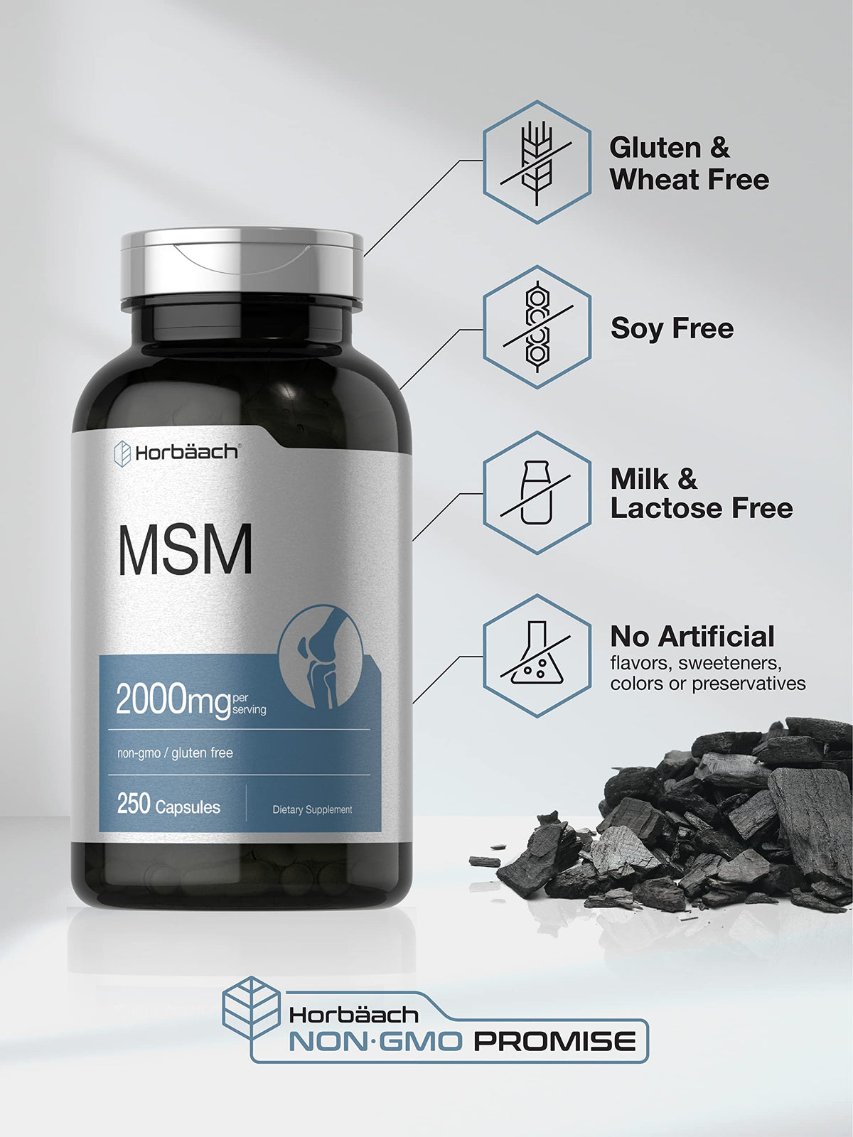 MSM Methylsulfonylmethane 2000mg 250 Capsules T1779