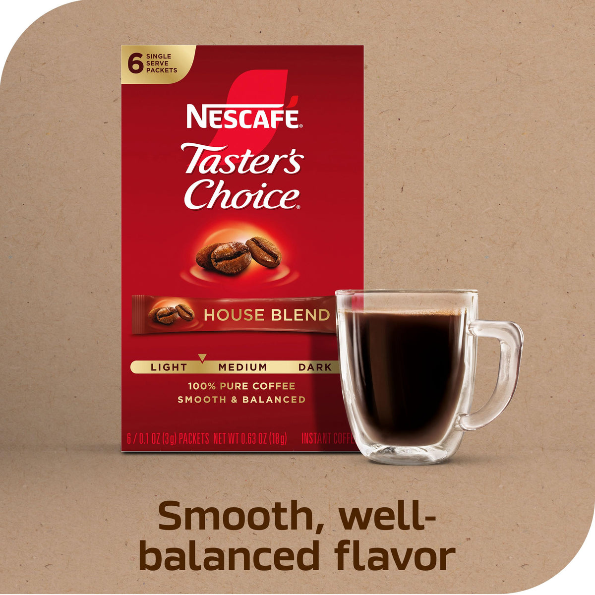 Instant Coffee Packets Light Medium Roast 72 Packets G5290