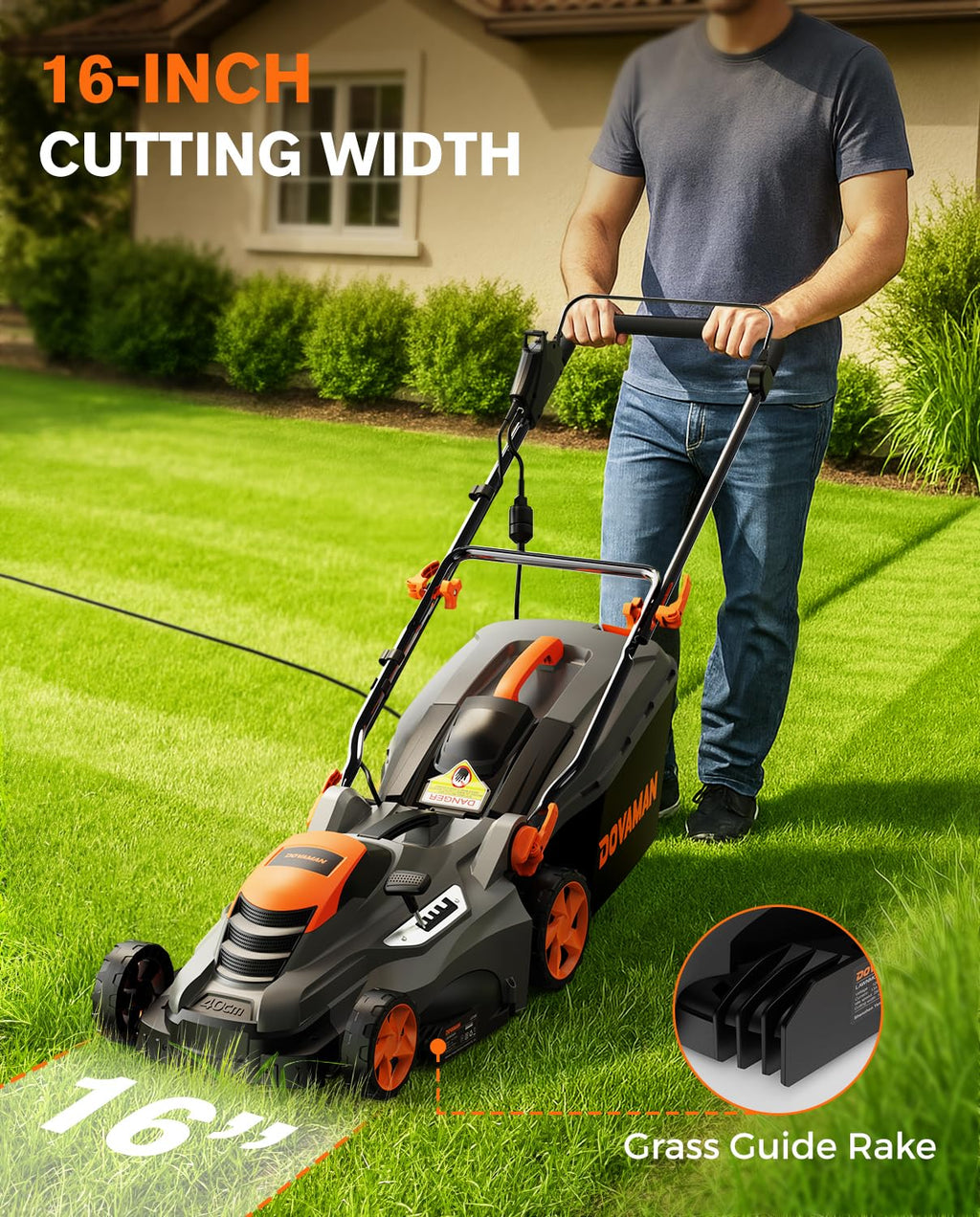 16" 13 Amp Lawn Mower with 13.2-Gallon Bag U4418