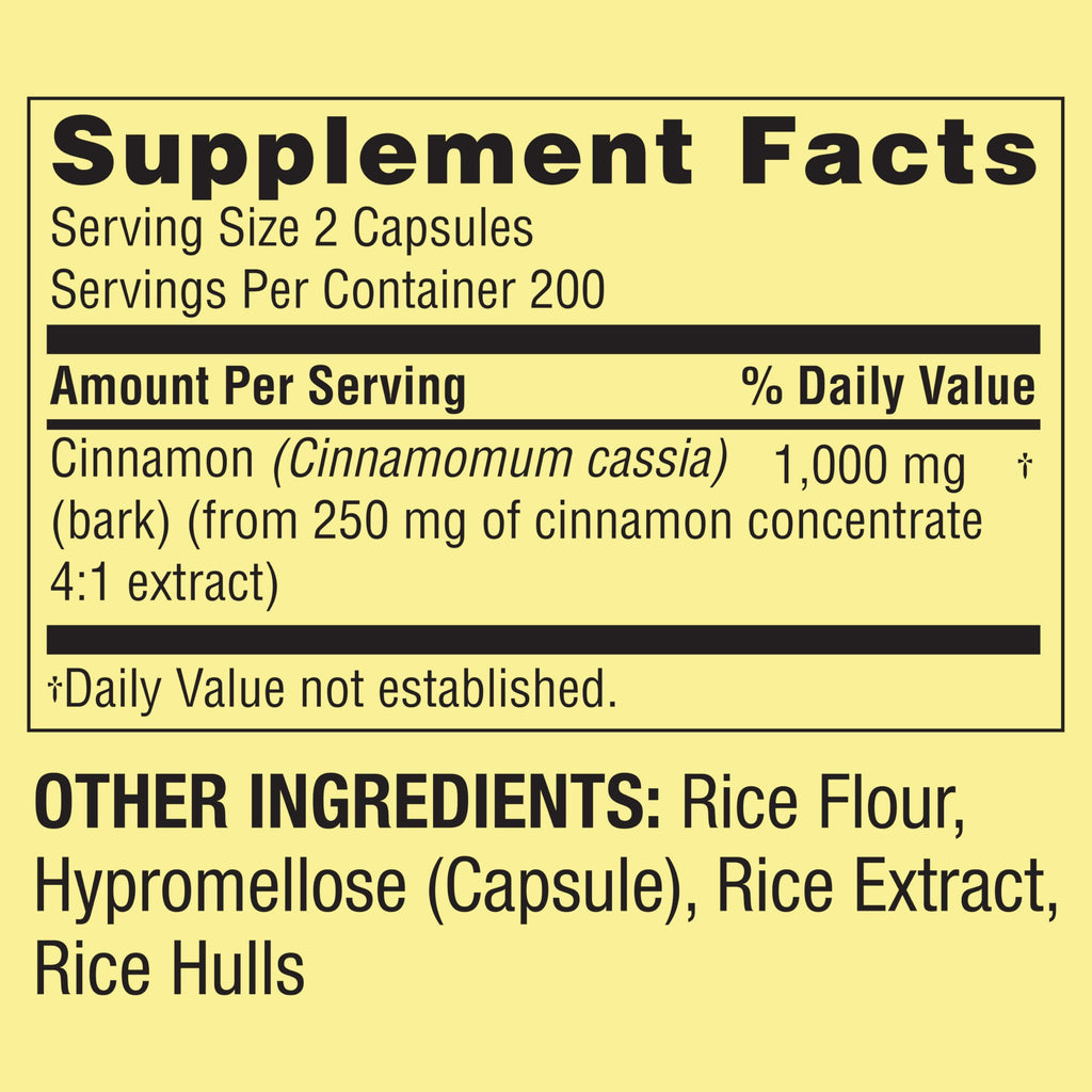 Cinnamon 1000 mg 400 Count Dietary Supplement X488258