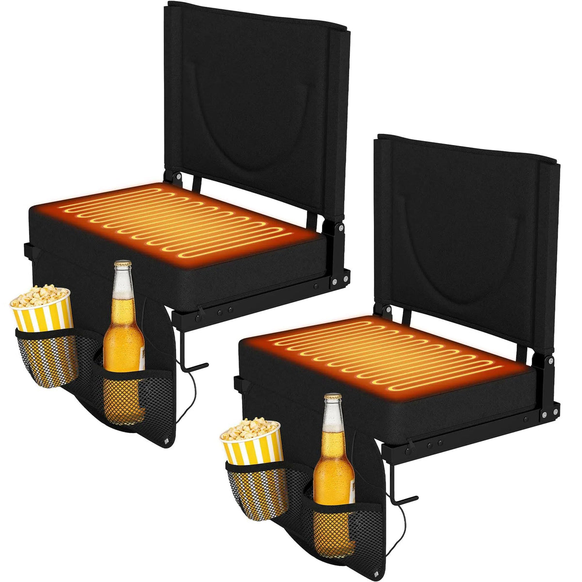 Black Heated Folding Stadium Seat W242152