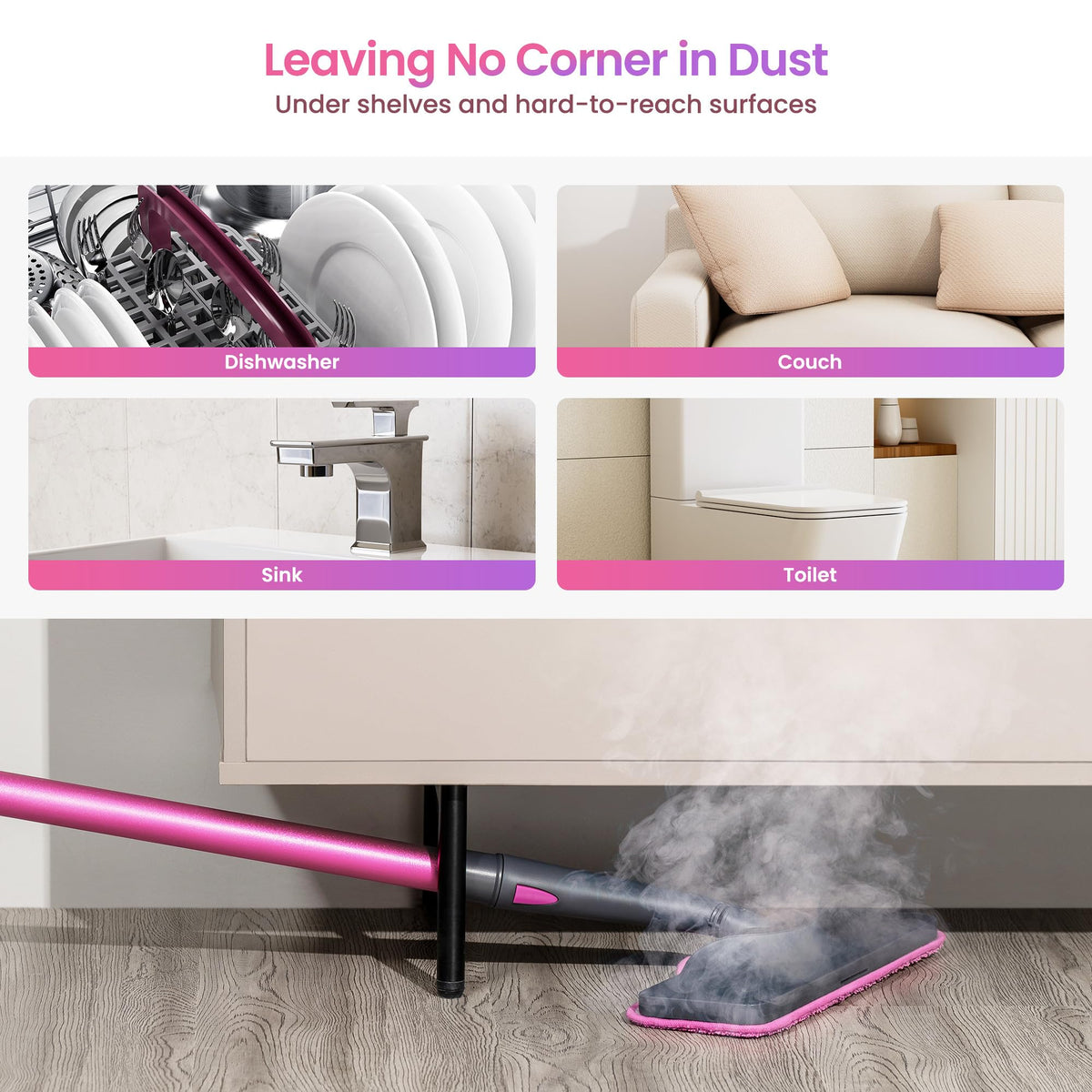 Steam Mop Cleaner, Detachable Handheld Steamer G905