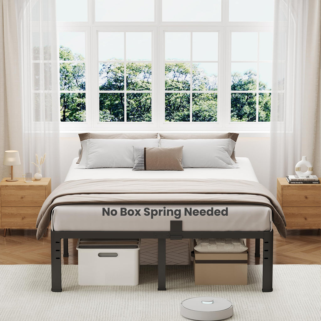 18 Inch Queen Size Metal Platform Bed Frame P232