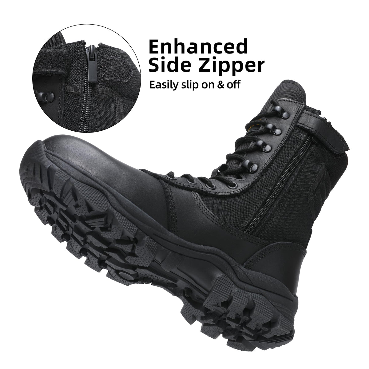 Tactical Boots Steel Toe Side Zipper 8 inches R308867