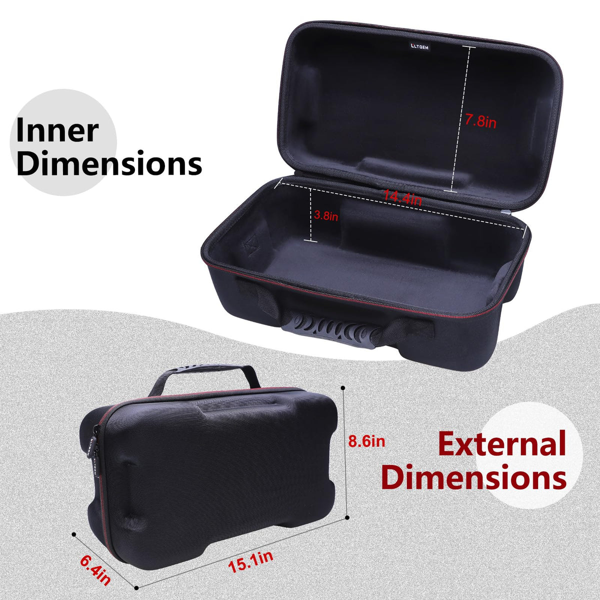 Black Red Gaming Console Case and Controller Case X2677