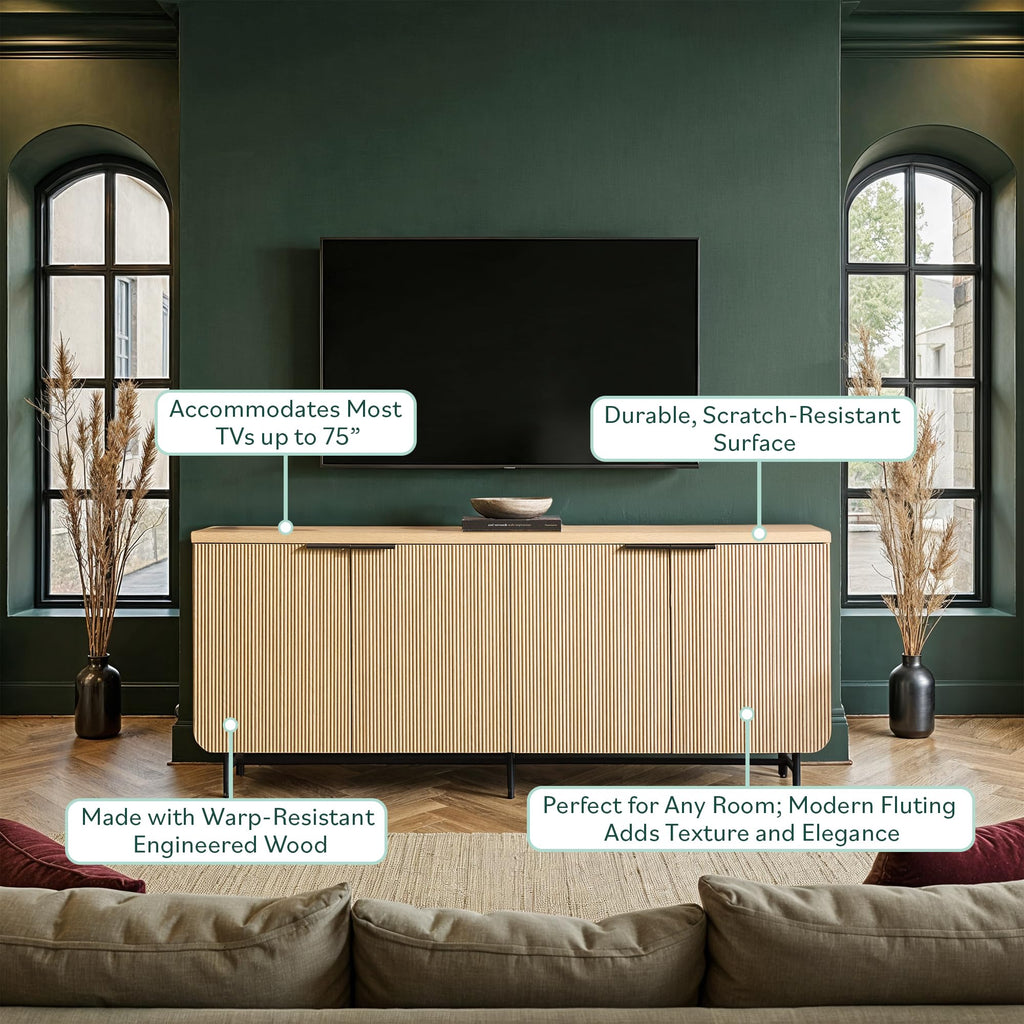 69 Inch Coastal Oak Sideboard Buffet S5957