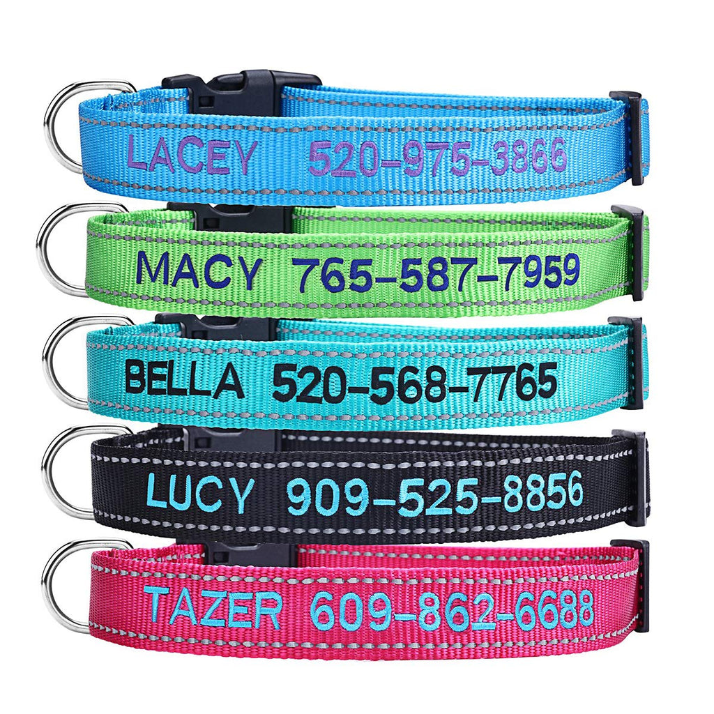 Personalized Dog Collar, 4 Adjustable Sizes Quick Release Buckle and D-Ring X5497
