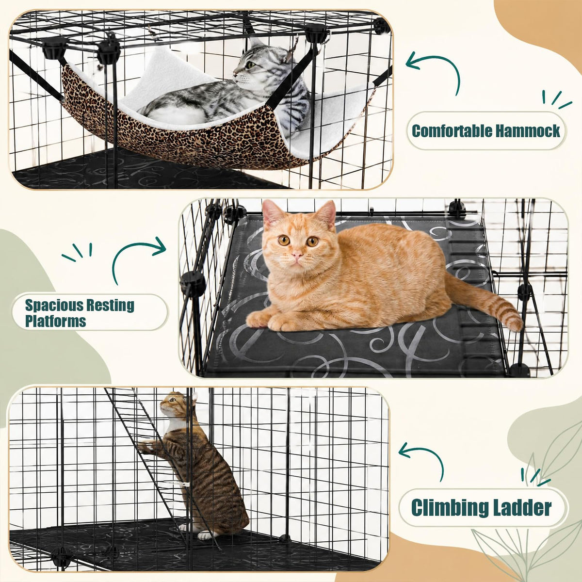 3-Tier Cat Cages Indoor X8033