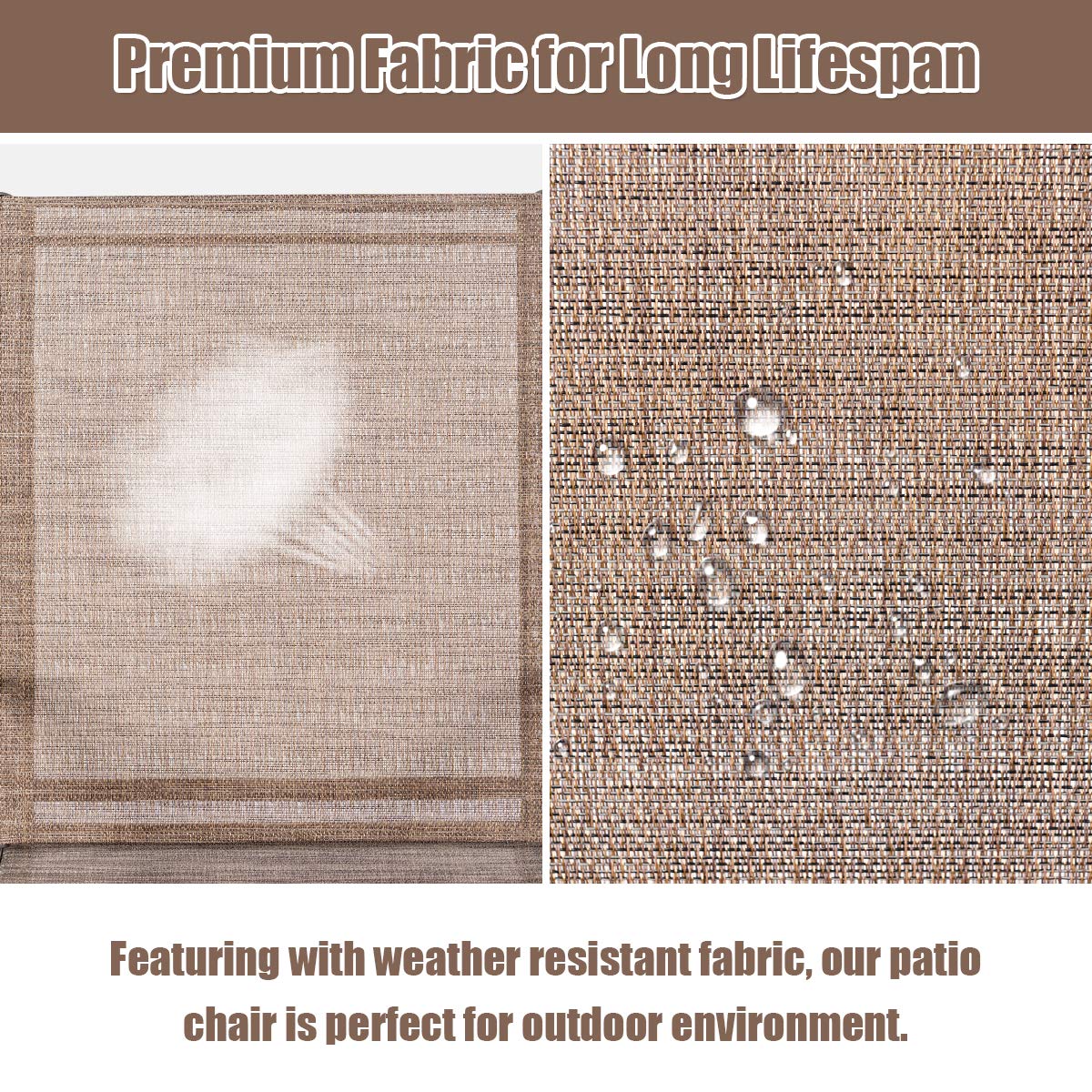 2 Piece Outdoor Patio Chairs with Breathable Fabric C26229