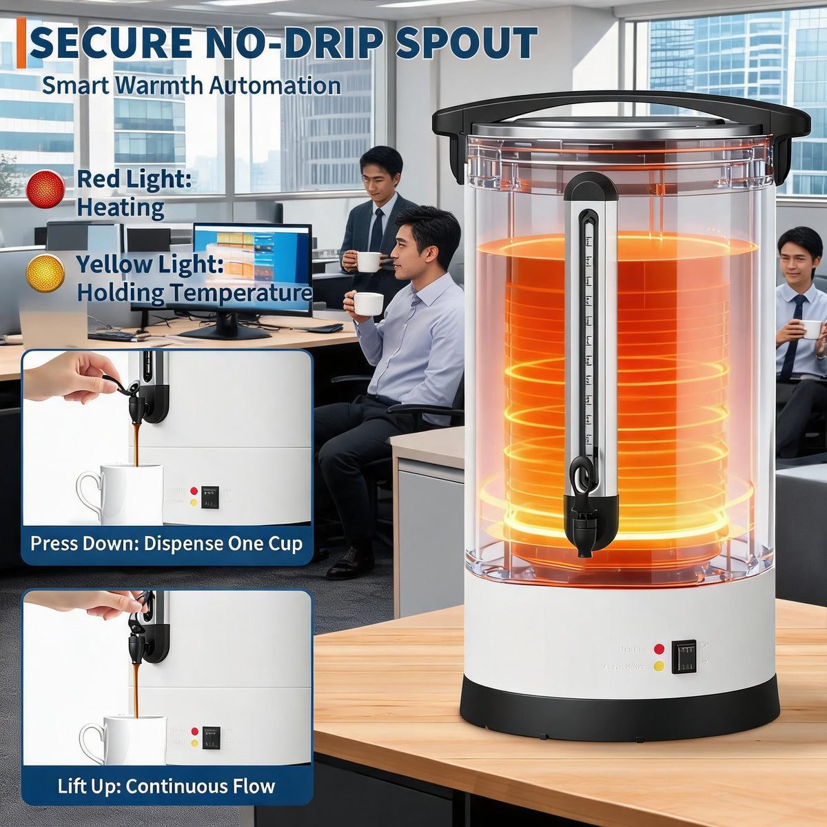 12L 80-Cup Double-Wall Stainless Steel Electric Coffee Urn W82485