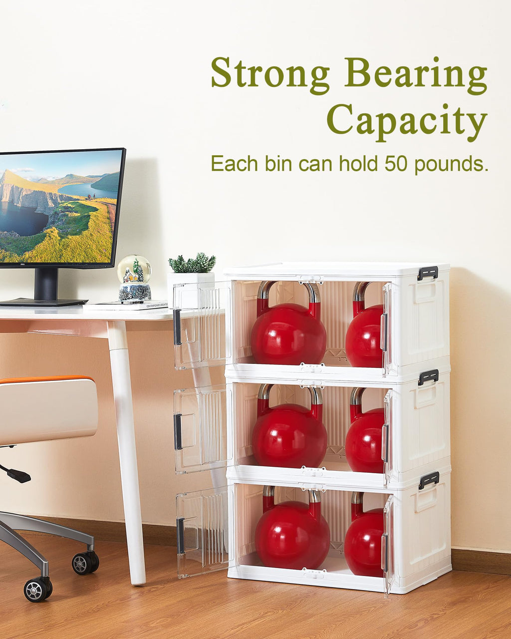 48QT Storage Bins with Lids, 4 Pack O84575