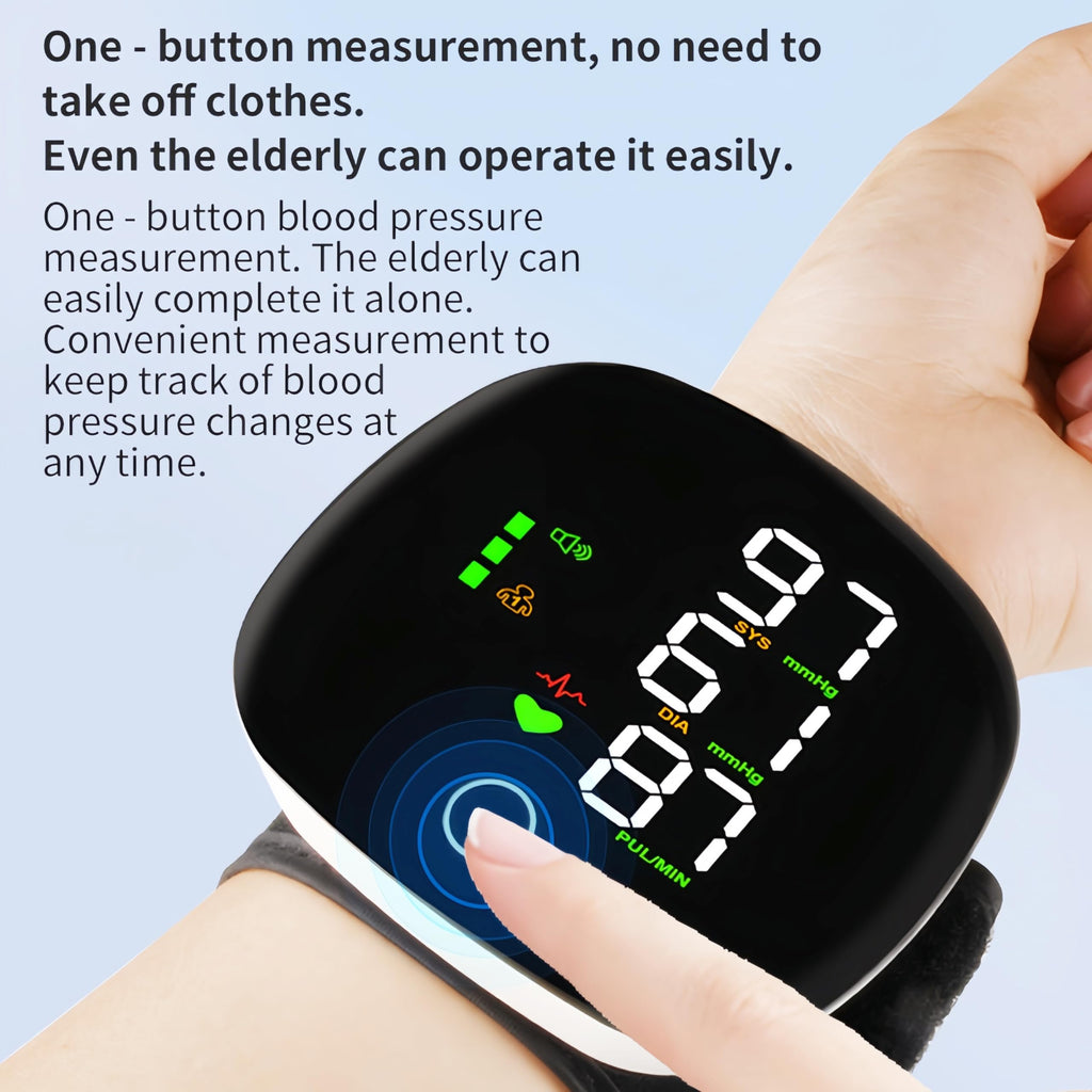 Wrist Blood Pressure Monitor with LCD Display and Voice Guide A5486