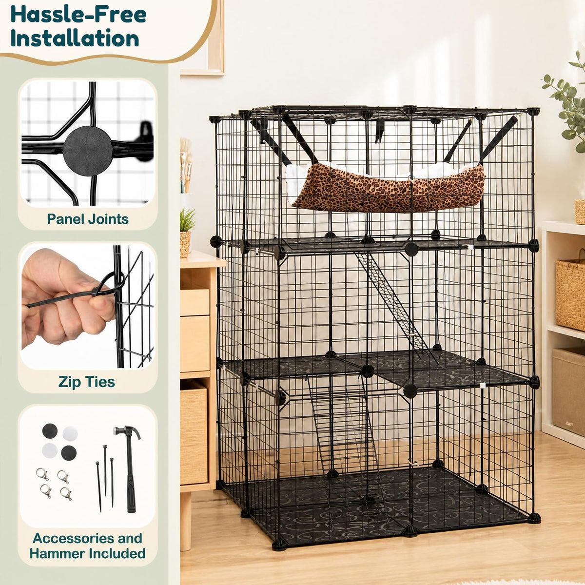 3-Tier Cat Cages Indoor X8033