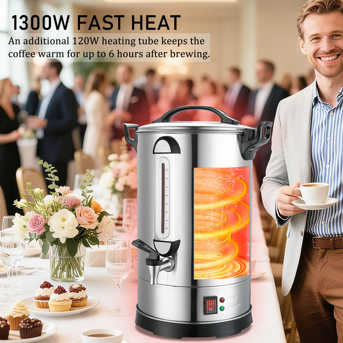 100 Cup Stainless Steel Commercial Coffee Urn N97100