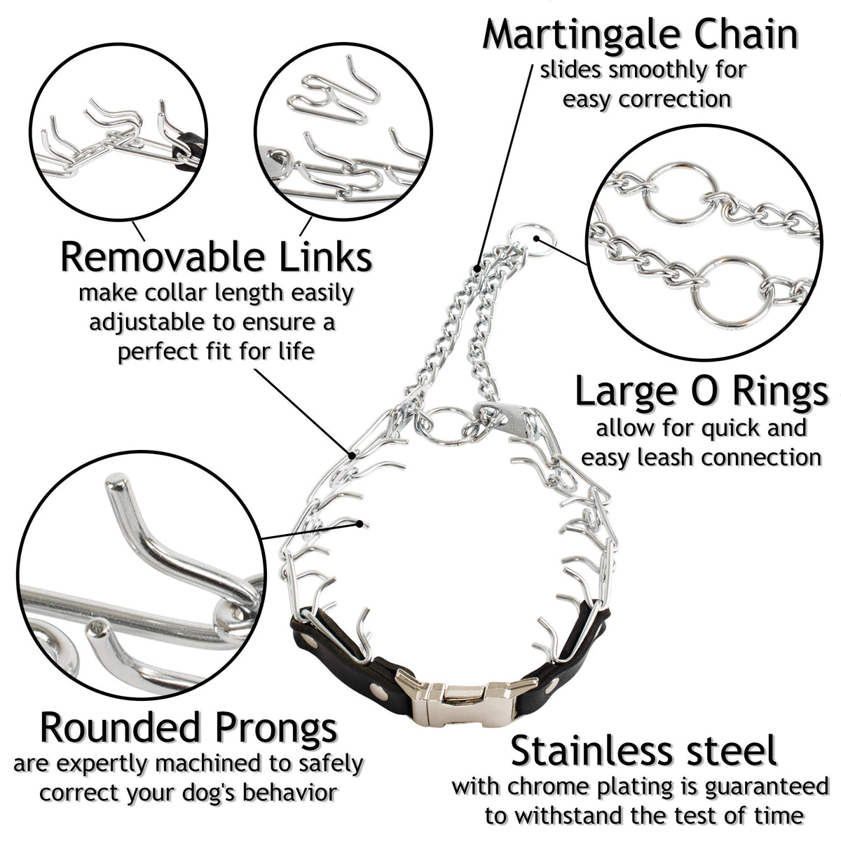 2.25mm Adjustable Prong Dog Collar O8374
