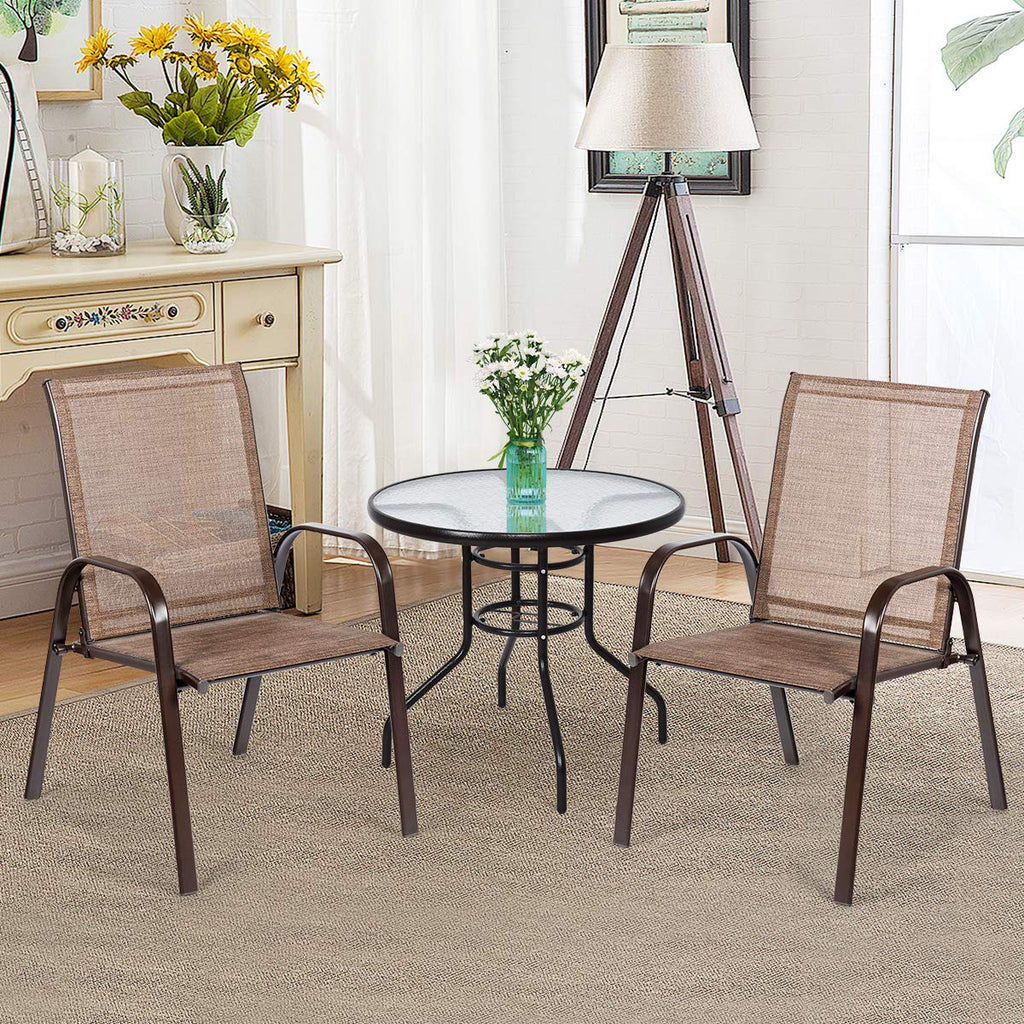 2 Piece Outdoor Patio Chairs with Breathable Fabric C26229