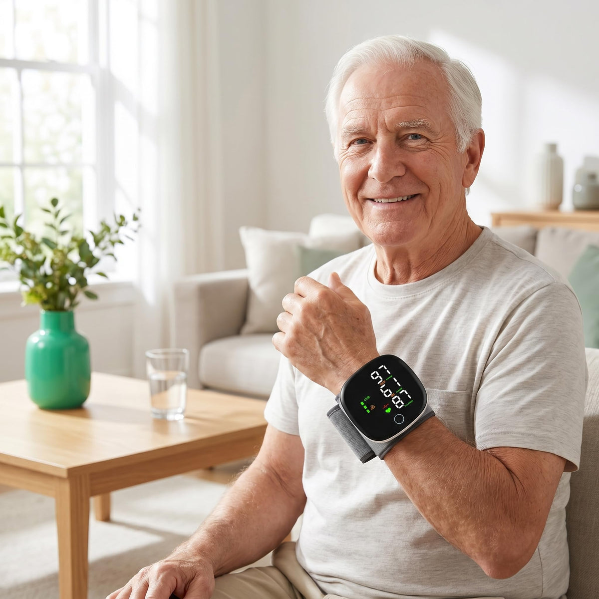 Wrist Blood Pressure Monitor with LCD Display and Voice Guide A5486