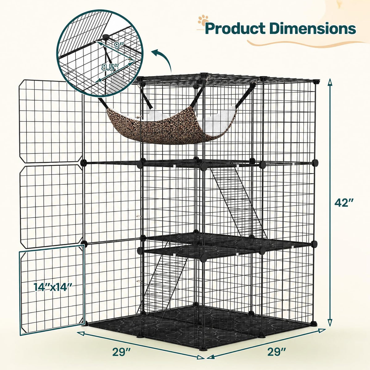 3-Tier Cat Cages Indoor X8033