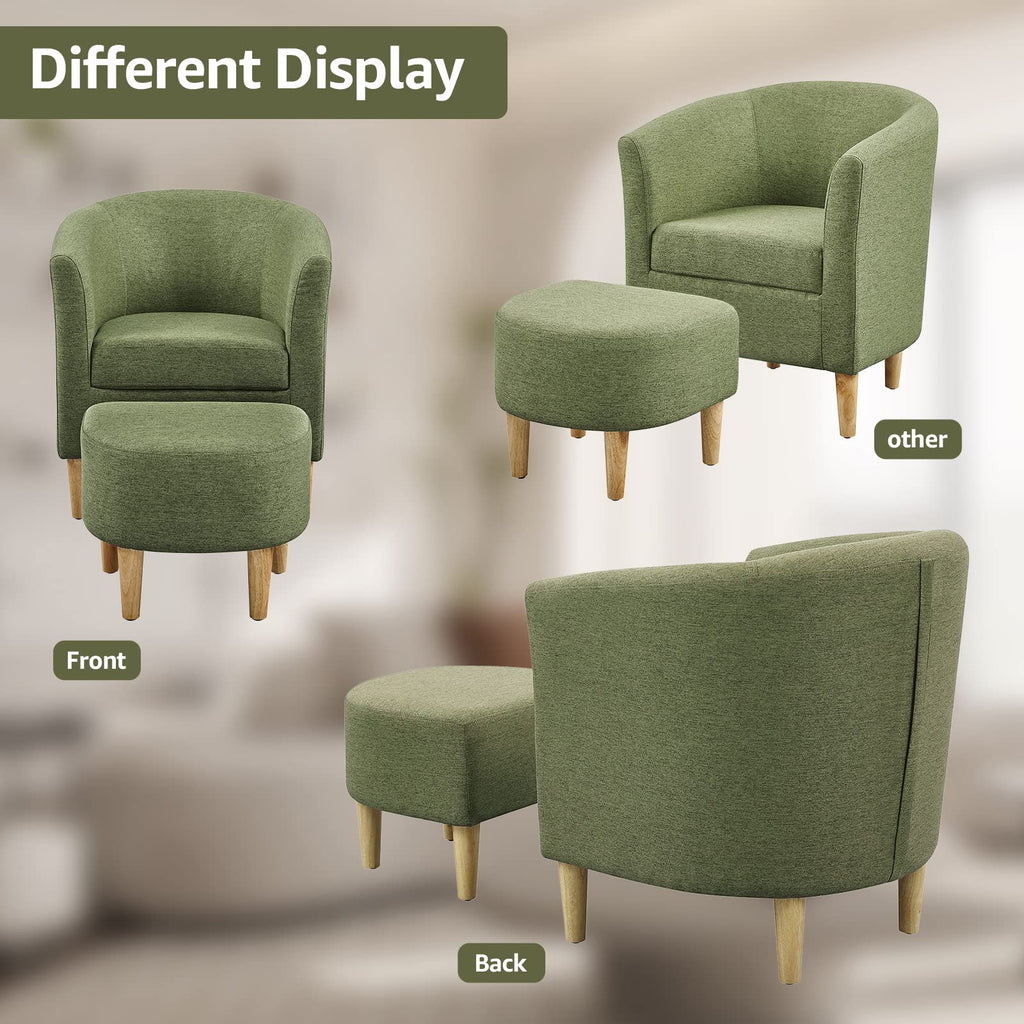 Green Accent Chair with Ottoman K5039