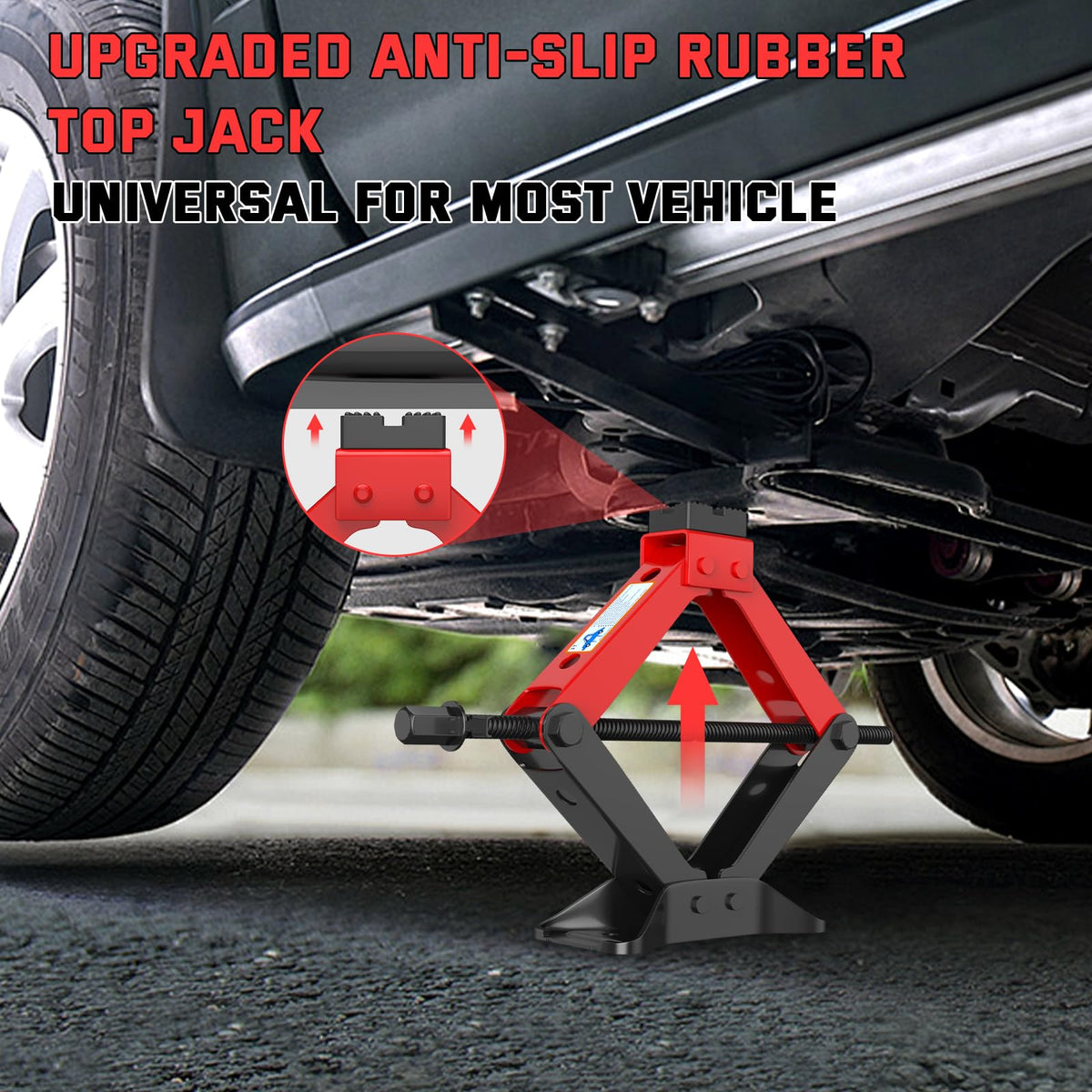 3 Ton Heavy Duty Scissor Jack with Ratchet Wrench J539852