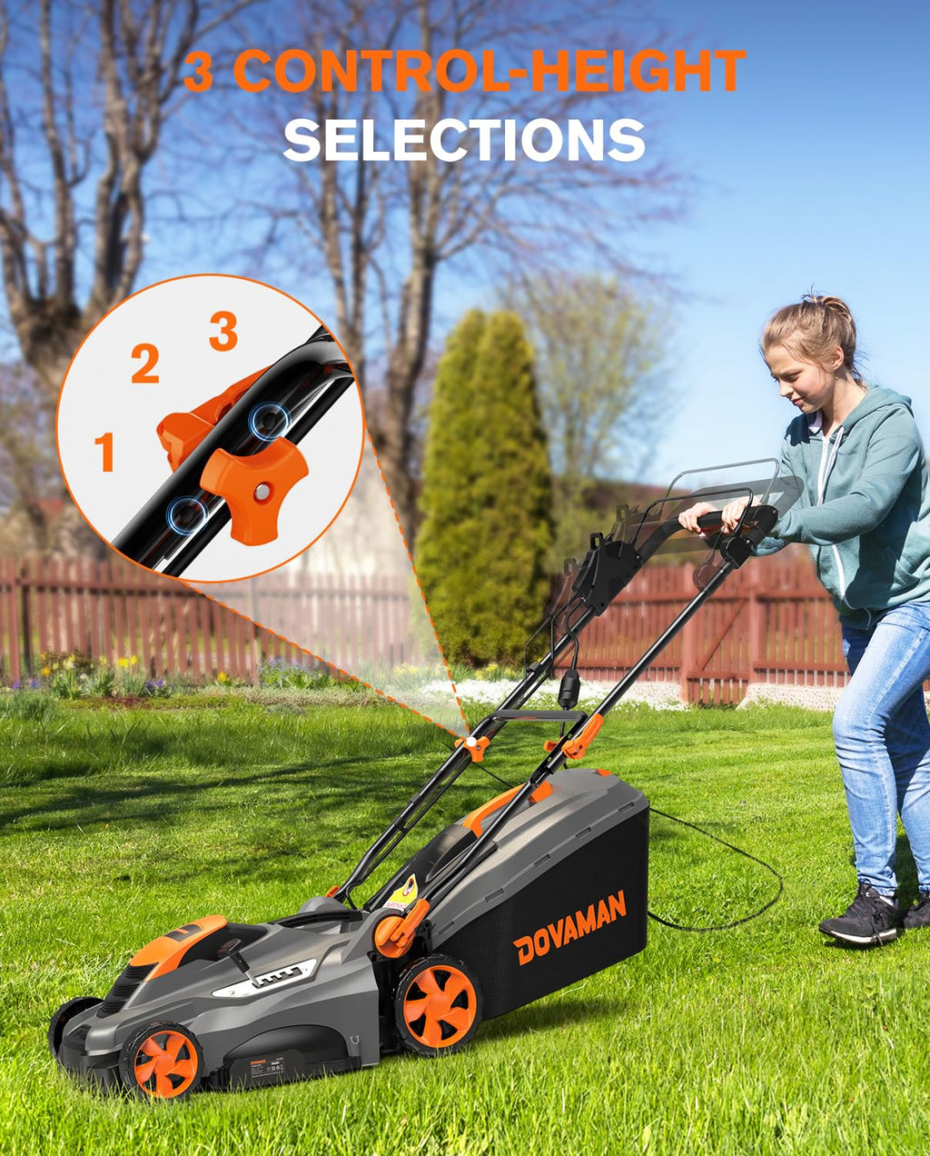 16" 13 Amp Lawn Mower with 13.2-Gallon Bag U4418