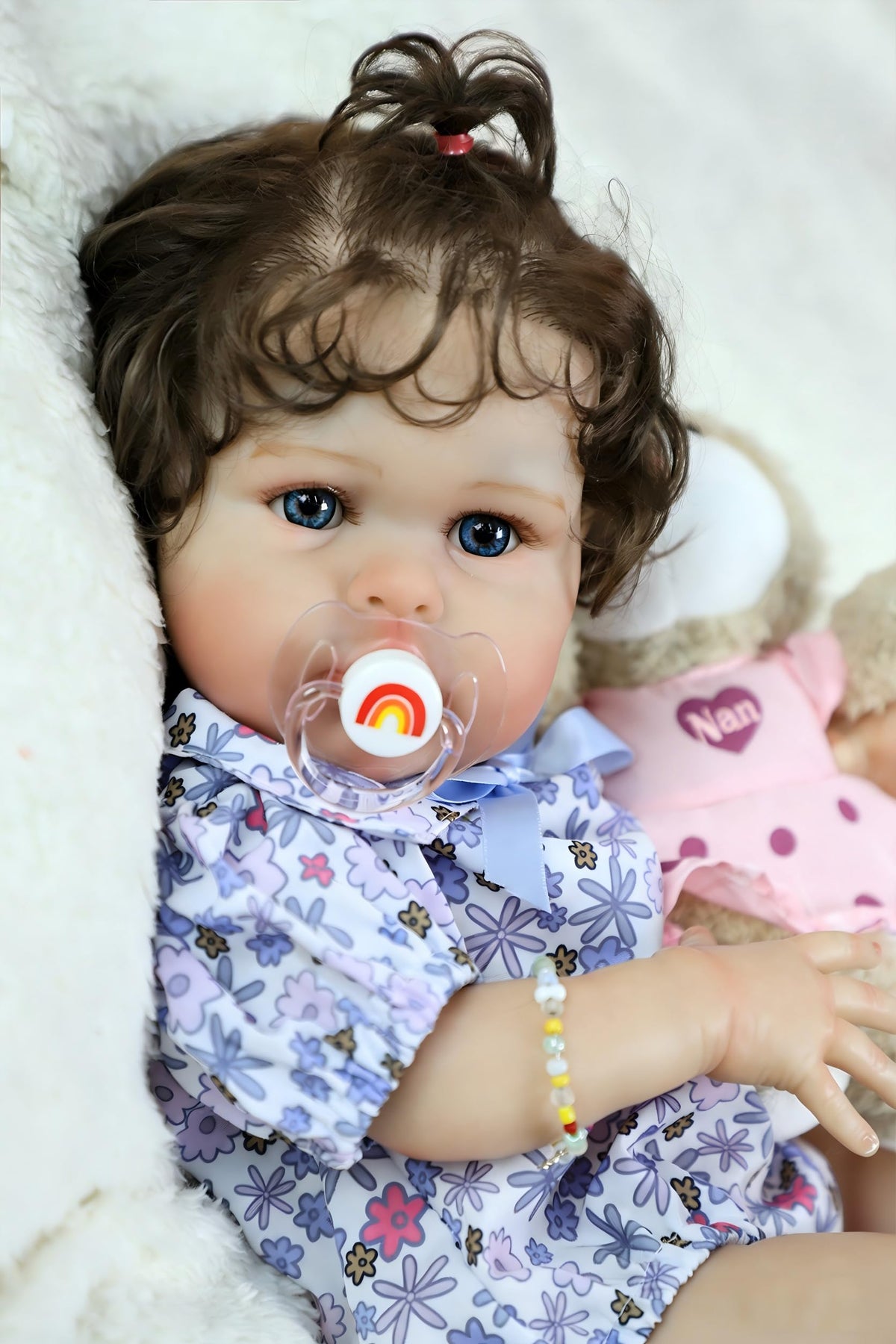20 Inch Silicone Reborn Baby Doll with Curly Hair T698