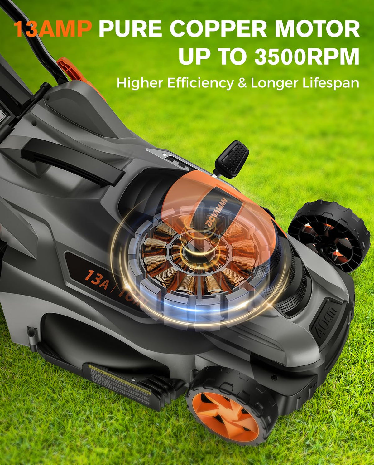 16" 13 Amp Lawn Mower with 13.2-Gallon Bag U4418