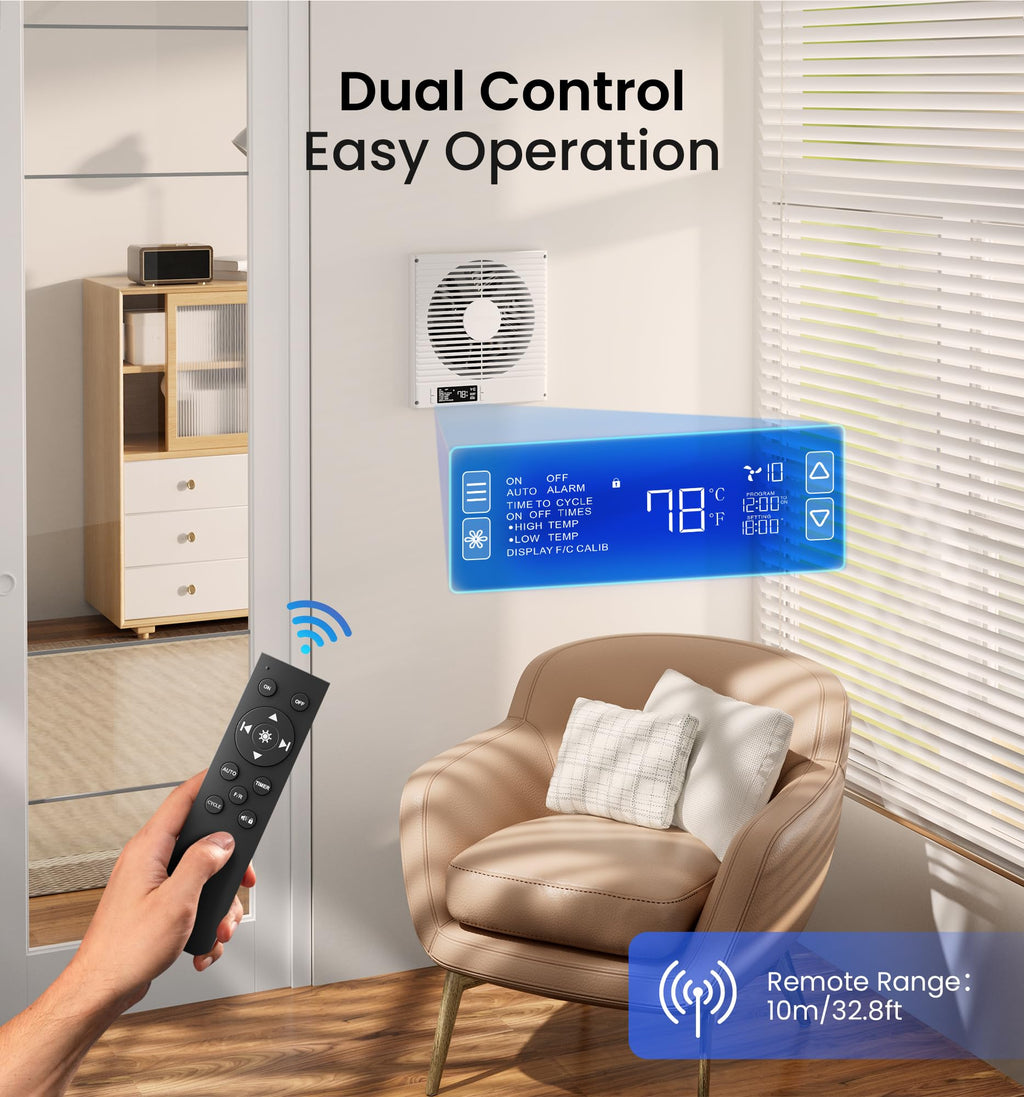 8" Room to Room Ventilation Fan with Remote V8369