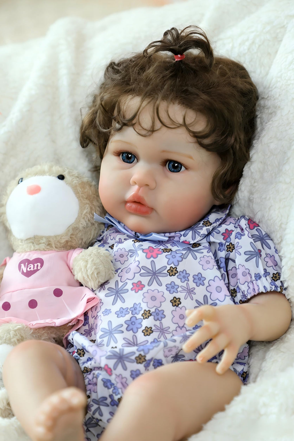 20 Inch Silicone Reborn Baby Doll with Curly Hair T698