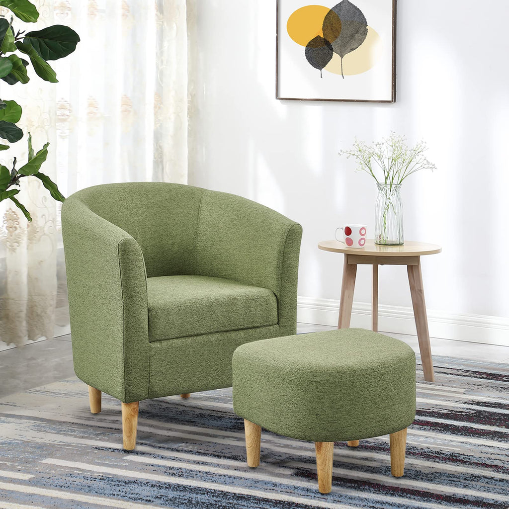 Green Accent Chair with Ottoman K5039