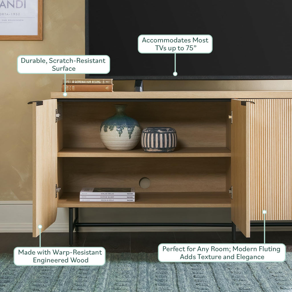 69 Inch Coastal Oak Sideboard Buffet S5957
