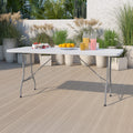 6-Foot White Plastic Folding Table M434525
