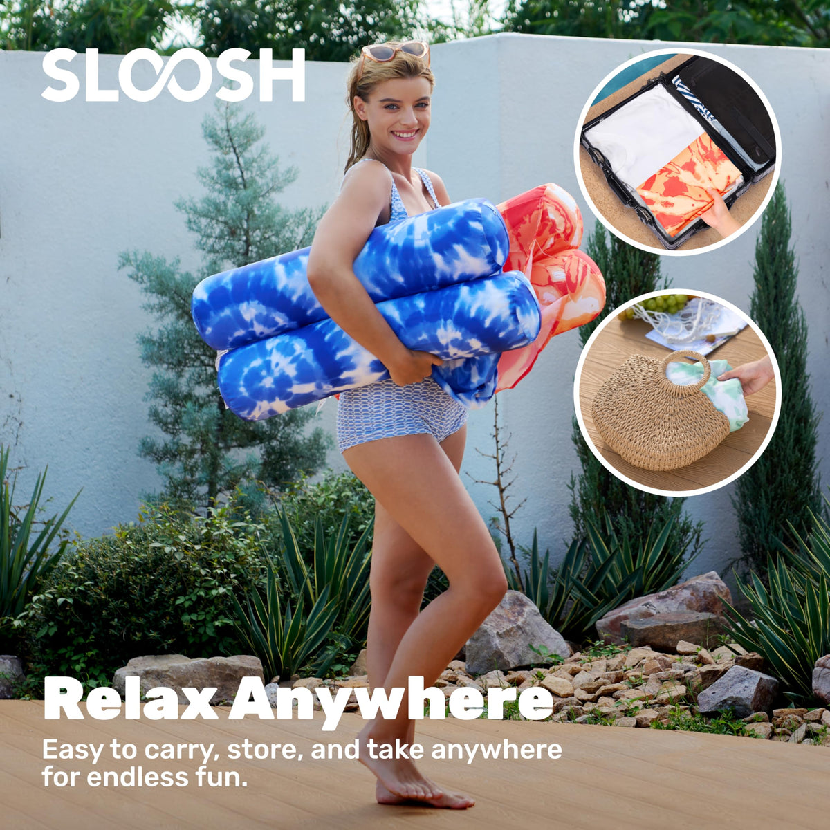 3 Pack 4-in-1 Inflatable Pool Floats Water Hammock Lounges E1275
