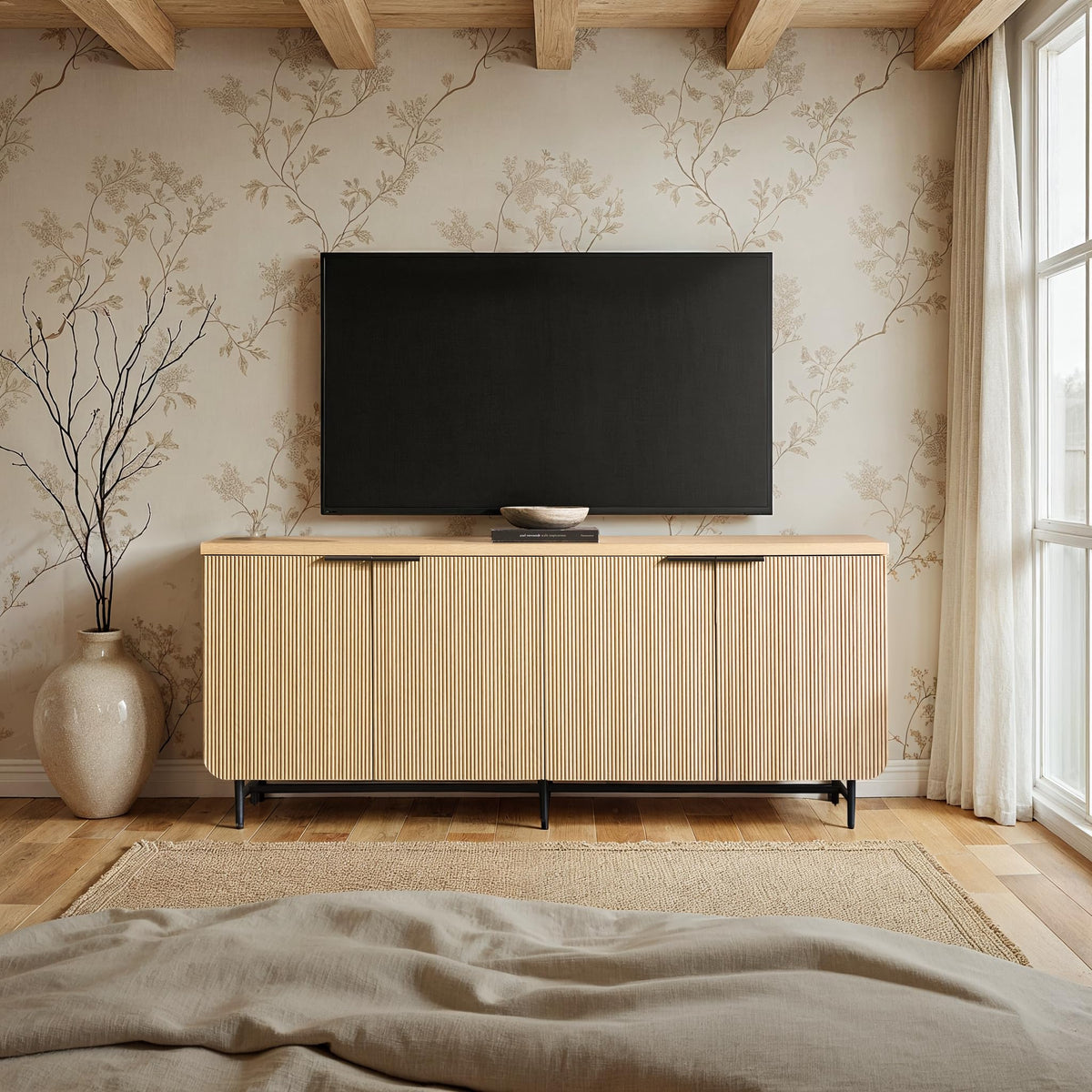 69 Inch Coastal Oak Sideboard Buffet S5957