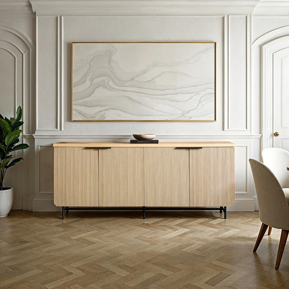 69 Inch Coastal Oak Sideboard Buffet S5957