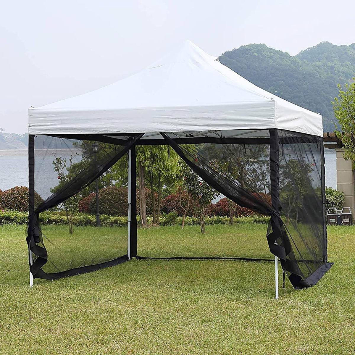 Mosquito Net with Zipper for Camping and Patio Gazebo F985432